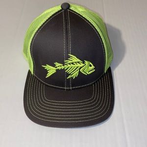 Outdoor Cap Fishbones Trucker Adjustable Back Strap One Size Fits Most Mesh Back